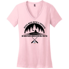 Never Mess With A Kayaker, Women's V-Neck Short Sleeve T-Shirt