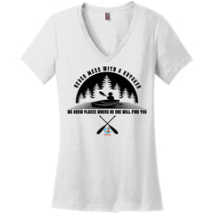 Never Mess With A Kayaker, Women's V-Neck Short Sleeve T-Shirt