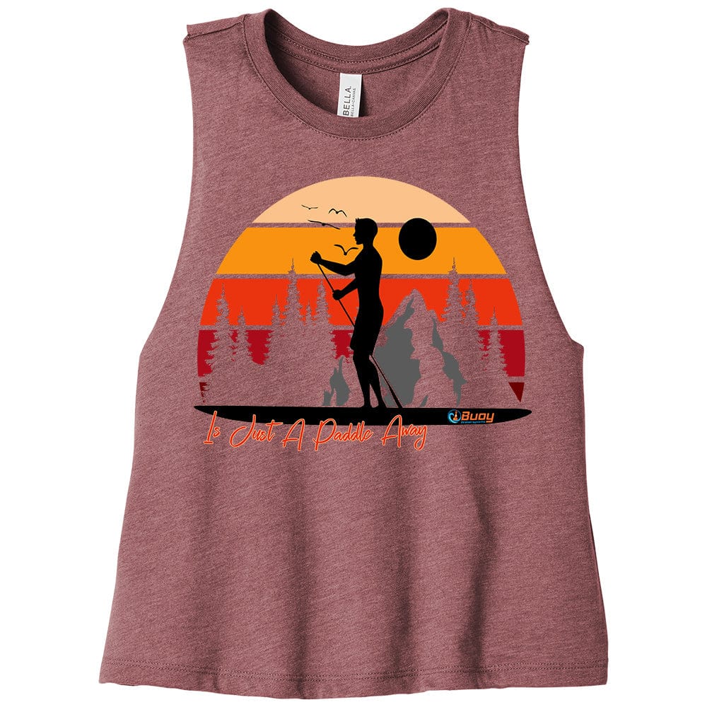 Paradise is A Paddle Away, Women's Crop Tank