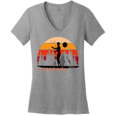 Paradise is a Paddle Away, Women's V-Neck Short Sleeve T-Shirt