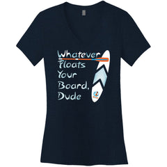 Whatever Floats Your Board, Women's V-Neck Short Sleeve T-Shirt